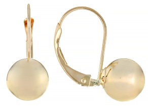 14K Yellow Gold 8mm Polished Ball Drop Earrings