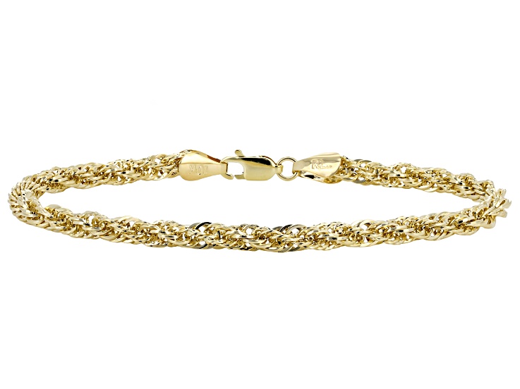 10K Yellow Gold 4mm Square Infinity Rope