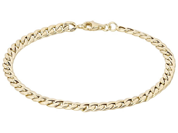 6K Yellow Gold Polished 4mm Cuban Link Bracelet - AU2866 | JTV