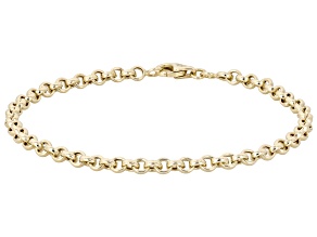 6K Yellow Gold Polished 4mm Rolo Bracelet
