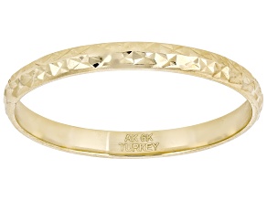 6K Yellow Gold Diamond Cut 2mm Band Ring