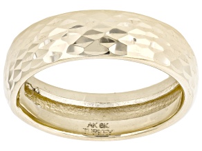 6K Yellow Gold Diamond Cut 6mm Band Ring
