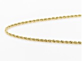10k Yellow Gold Hollow 1.5mm Diamond Cut Rope 18 inch Chain Necklace