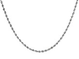 10K White Gold 1.5MM Diamond Cut Rope 18 Inch Chain