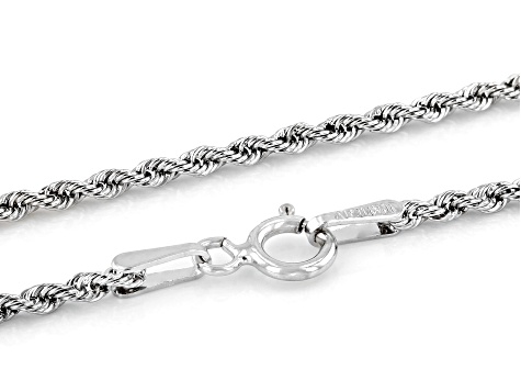 10K White Gold 1.5MM Diamond Cut Rope 18 Inch Chain