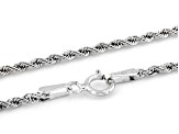 10K White Gold 1.5MM Diamond Cut Rope 18 Inch Chain