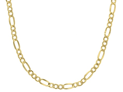 JOTW Women's 10K Yellow Gold 2mm Pave Figaro Chain 20 Inches 
