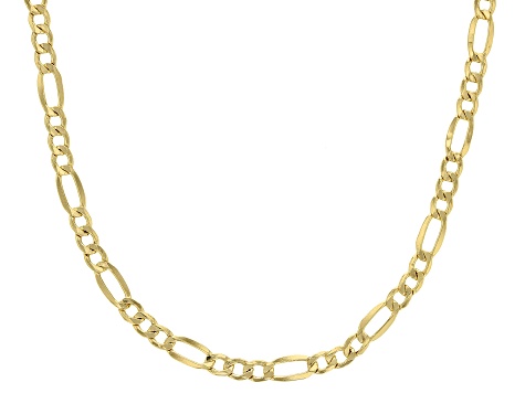 10k Yellow Gold 3.2mm Figaro 20 inch Chain Necklace