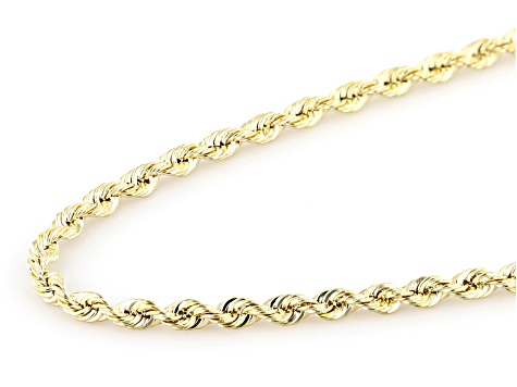 10K Yellow Gold 2.05MM Silk Rope 18 Inch Chain