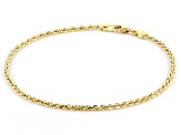 10k Yellow Gold 2.12mm Silk Rope 7 1/2 inch bracelet