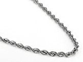 10k White Gold 2.05mm Silk Rope 18 Inch Chain