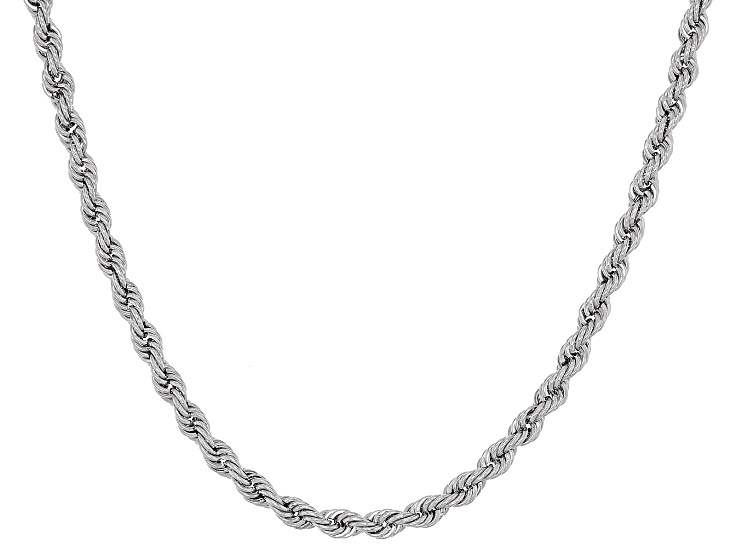 10k White Gold 2.05mm Silk Rope 20 Inch Chain