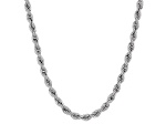 10K White Gold 2.05 Silk Rope 24 Inch Chain