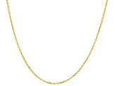14k Yellow Gold 0.63mm Diamond Cut Rolo 18 inch Chain Necklace