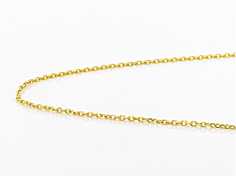 14k Yellow Gold 0.63mm Diamond Cut Rolo 18 inch Chain Necklace