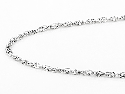 14K White Gold Double Singapore 18 Inch Chain