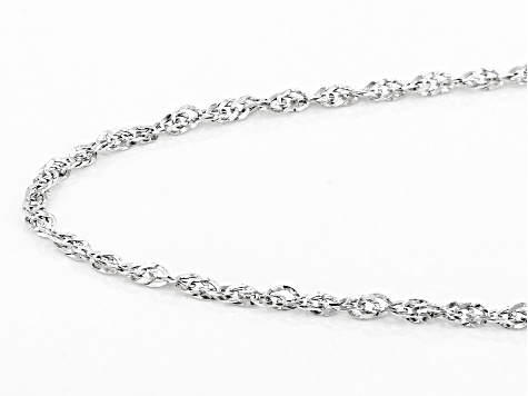 14K White Gold Double Singapore 18 Inch 