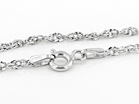 14K White Gold Double Singapore 18 Inch Chain