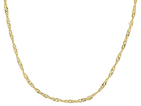 14K Yellow Gold Polished 18 Inch Singapore Chain