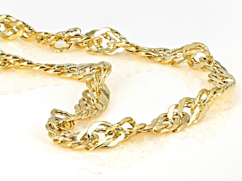 14K Yellow Gold Polished 18 Inch Singapore Chain