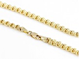 10k Yellow Gold 3.5MM Designer Square Curb 18 inch Necklace