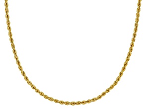 10K Yellow Gold Rope Chain Necklace 18 Inch