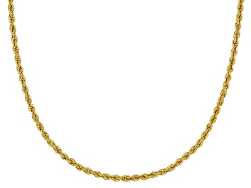 10K Yellow Gold Rope Chain Necklace 18 