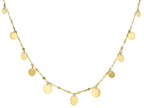 10K Yellow Gold Graduated Circle Necklace 18 Inch