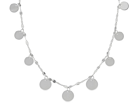 10K White Gold Graduated Circle Necklace