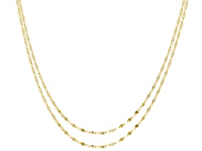 10K Yellow Gold Set of 2 Valentino 18 and 20 Inch Chains