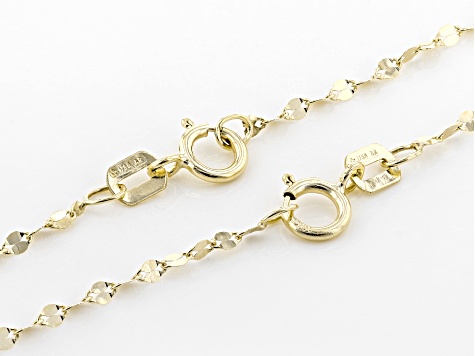 10K Yellow Gold Set of 2 Valentino 18 and 20 Inch Chains