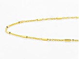 10K Yellow Gold Station Bar Flat-Rolo Necklace