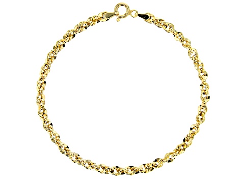 10k gold diamond cut bracelet