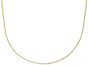 10K Yellow Gold 1MM Diamond Cut Rolo Chain Necklace 18 Inch