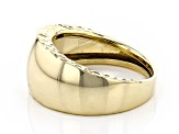 10K Yellow Gold 7.8MM Polished Diamond-Cut Dome Ring