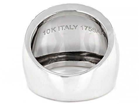10K White Gold Diamond Cut 18.1MM Dome Ring