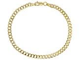 10K Yellow Gold 3.8mm Faceted Curb Bracelet 7.25 Inch