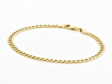 10K Yellow Gold 3.8mm Faceted Curb Bracelet 7.25 Inch