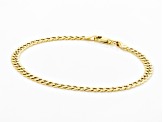 10K Yellow Gold Faceted Curb 8 Inch Bracelet