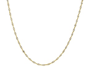 10K Two-Tone Singapore Chain Necklace 20 Inches