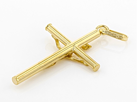 10K Solid Yellow Gold Cross Pendant - AU552 | JTV.com