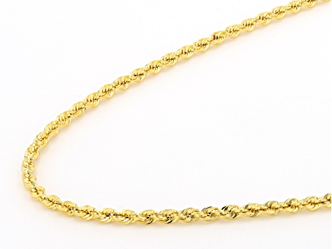 10K Yellow Gold 3.2mm Mirror Faceted Rope Chain