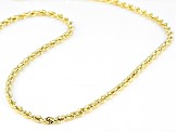 10K Yellow Gold 3.2mm Mirror Faceted Rope Chain