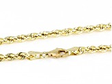 10K Yellow Gold 3.2mm Mirror Faceted Rope Chain