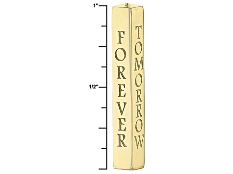 10K Yellow Gold Vertical Bar Script 18 Inch Plus 2 Inch Extender Necklace