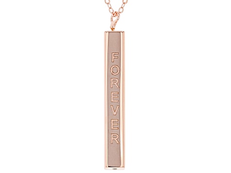 10K Rose Gold Vertical Bar Script 18 
