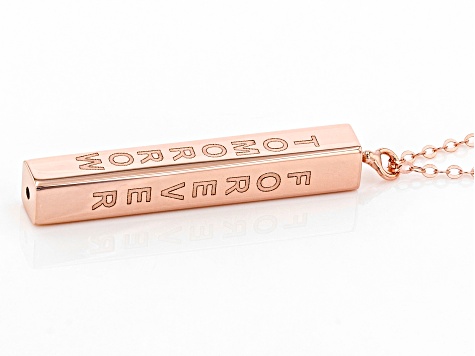 10K Rose Gold Vertical Bar Script 18 