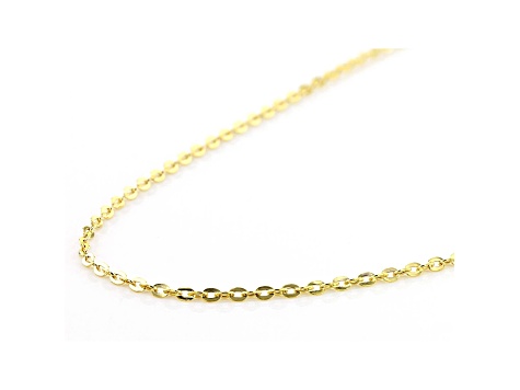 10K Yellow Gold Mirror Cable Necklace 18"