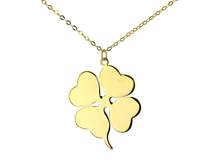 Sterling Silver Shamrock Clover Pendant 1.5mm Ball Chain Necklace Italy