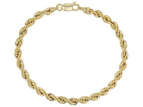 10K Yellow Gold 4.3MM Rope Bracelet - AU606